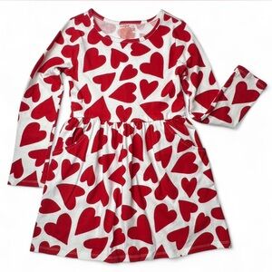 Cat & Jack White and Red Heart Dress with pockets